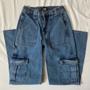 BDG Women's Blue Denim Cargo Jeans, Skate Jean, Size 4/6, 24"-26" Waist, Cotton